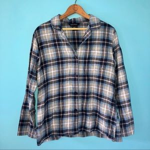 Nautica Flannel Plaid Button Down Long Sleeve Lounge Country